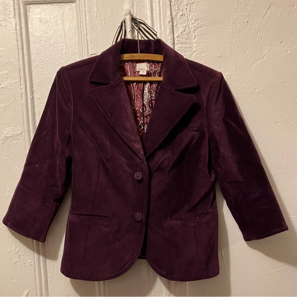 Caslon Velvet Fitted Jacket Petite Medium - Picture 1 of 5